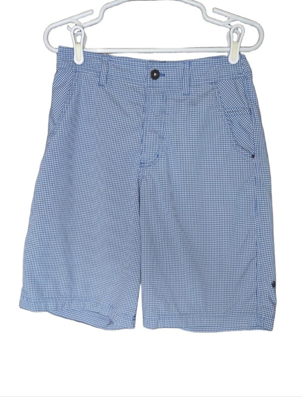 Lululemon Men Golf Shorts Blue White Gingham Stretch Size 30